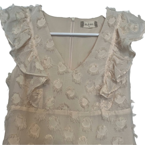 Altar’d State Mini Dress V-Neck, Ruffled cap sleeves 3D effect Women’s Size S - Picture 4 of 9